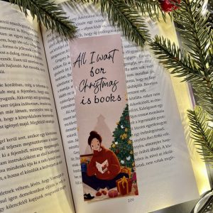 All I want for Christmas is books papír könyvjelző