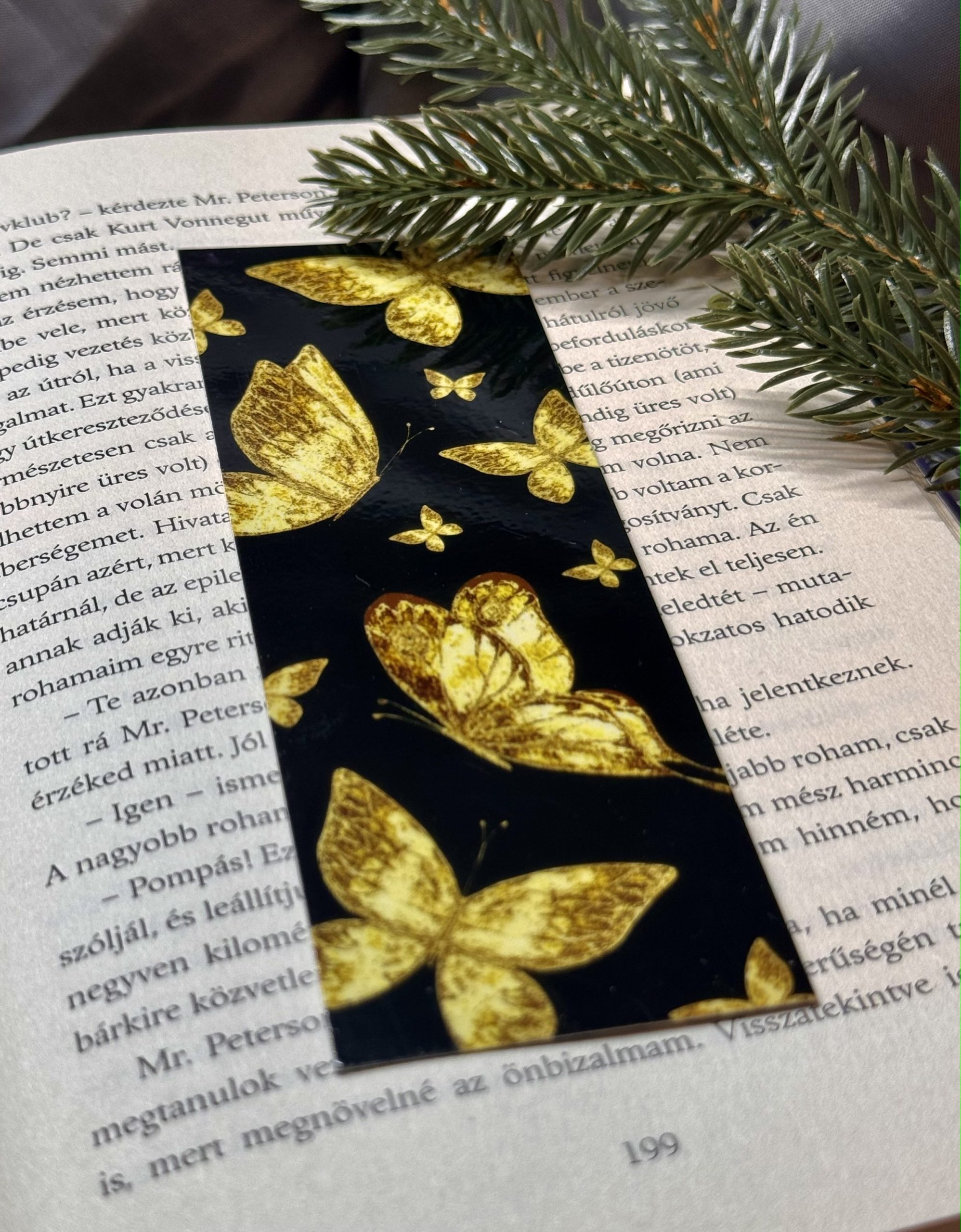 Golden butterfly papír könyvjelző 2 Golden butterfly papír könyvjelző - Image 2