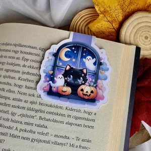 Halloween cat mágneses könyvjelző