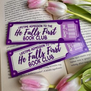 He Falls First Book Club papír könyvjelző