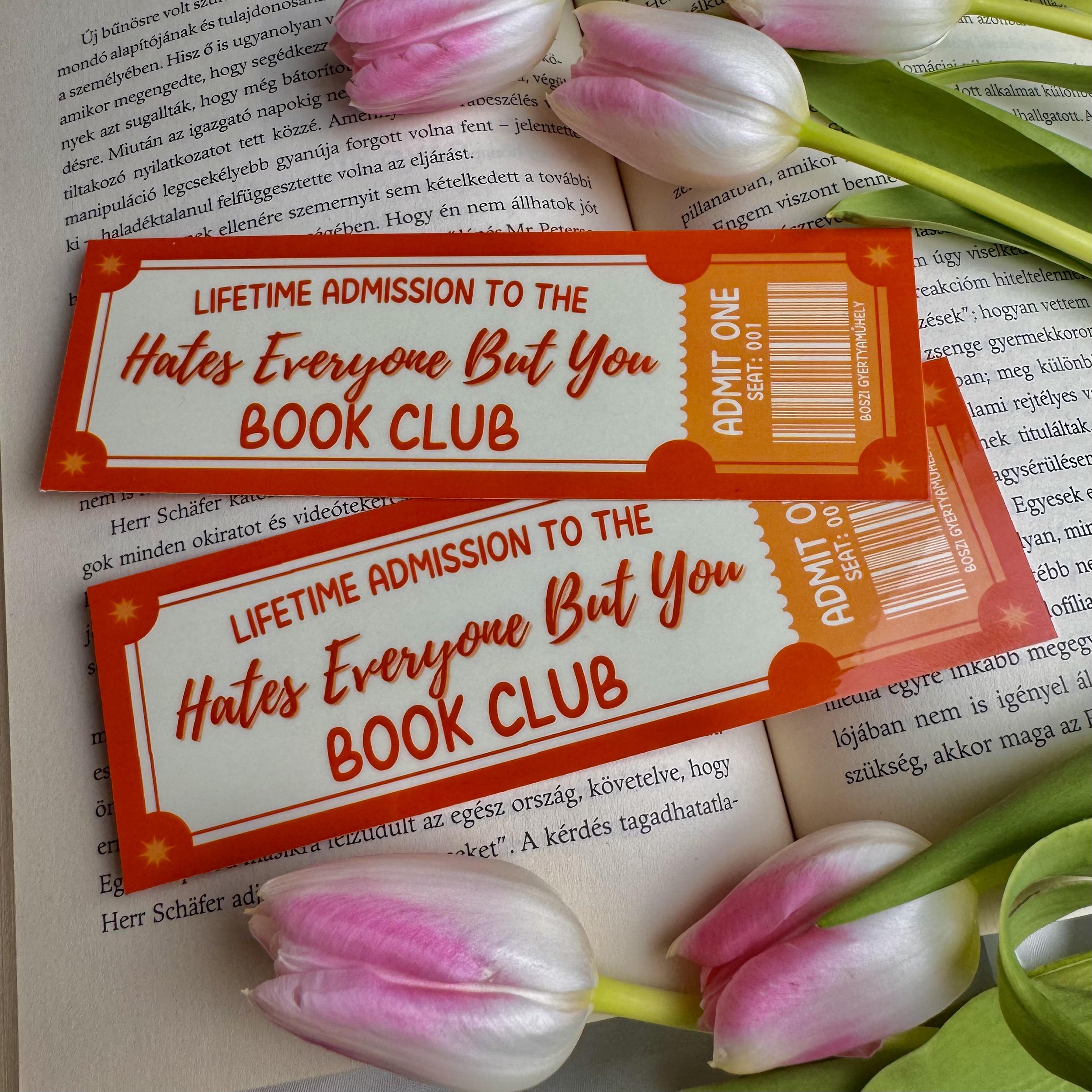 Hates Everyone But You Book Club papír könyvjelző 1 Hates Everyone But You Book Club papír könyvjelző