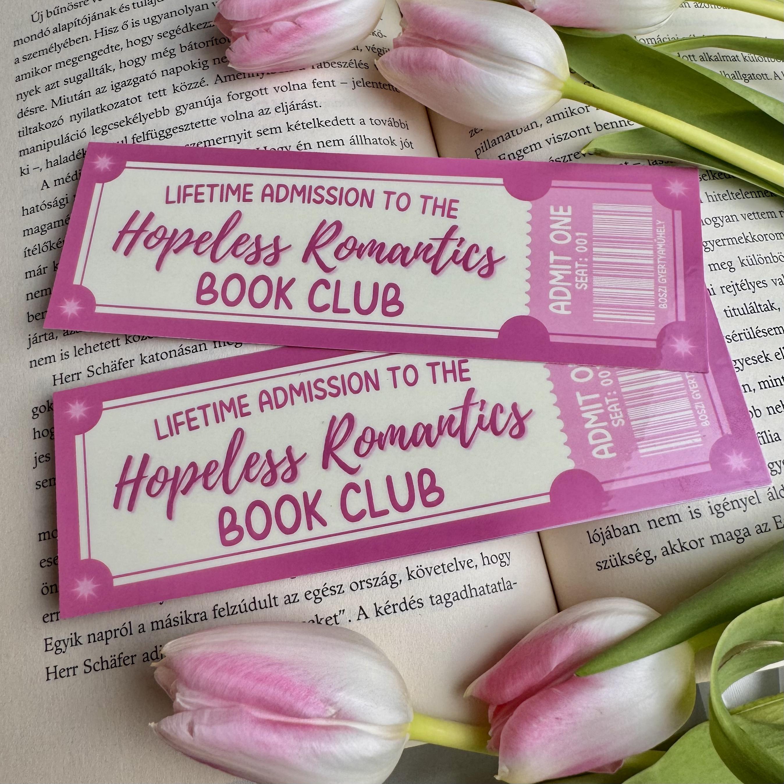 Hopeless Romantics Book Club papír könyvjelző 1 Hopeless Romantics Book Club papír könyvjelző