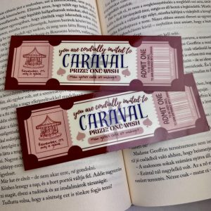 Caraval ticket papír könyvjelző