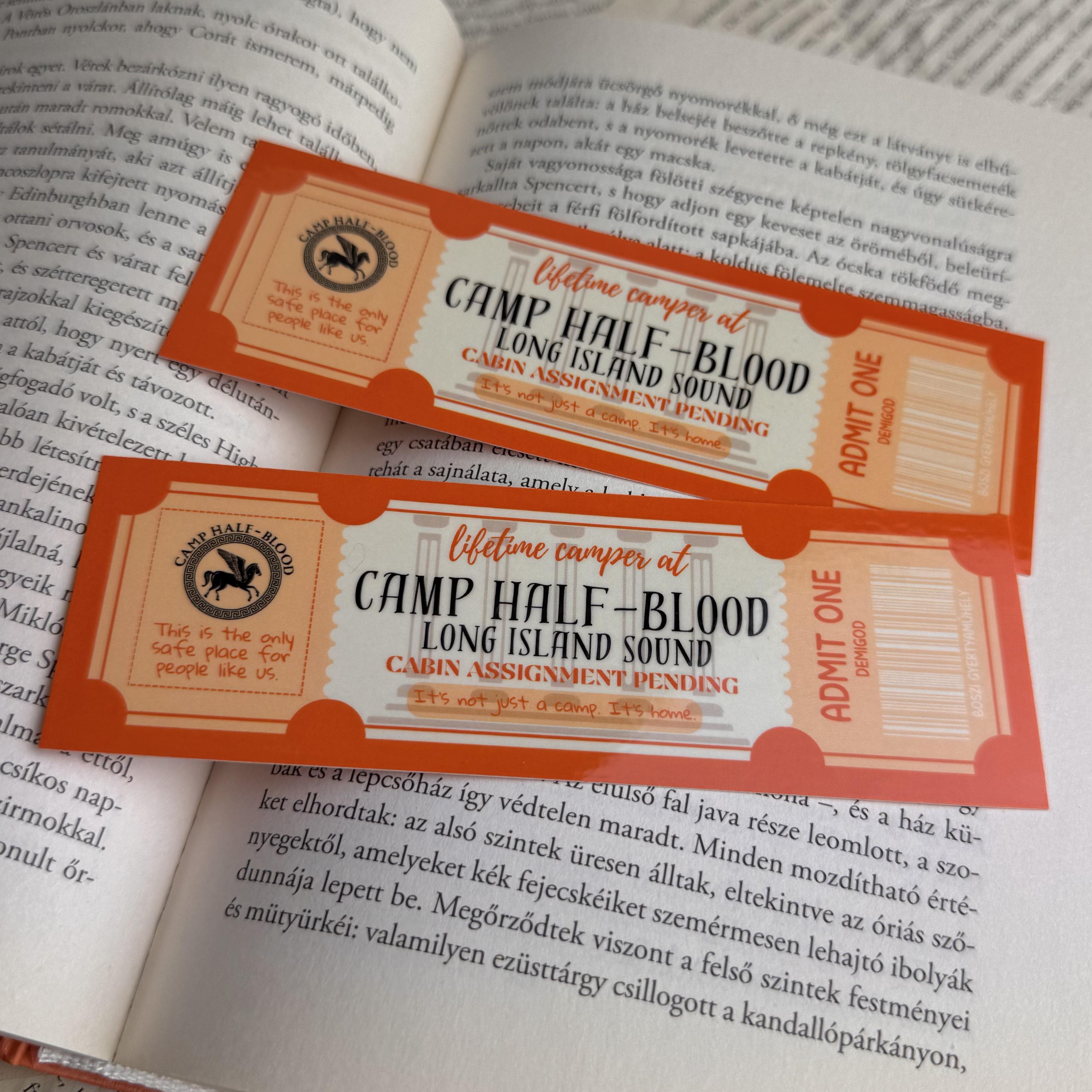 Camp Half-Blood ticket papír könyvjelző 1 Camp Half-Blood ticket papír könyvjelző