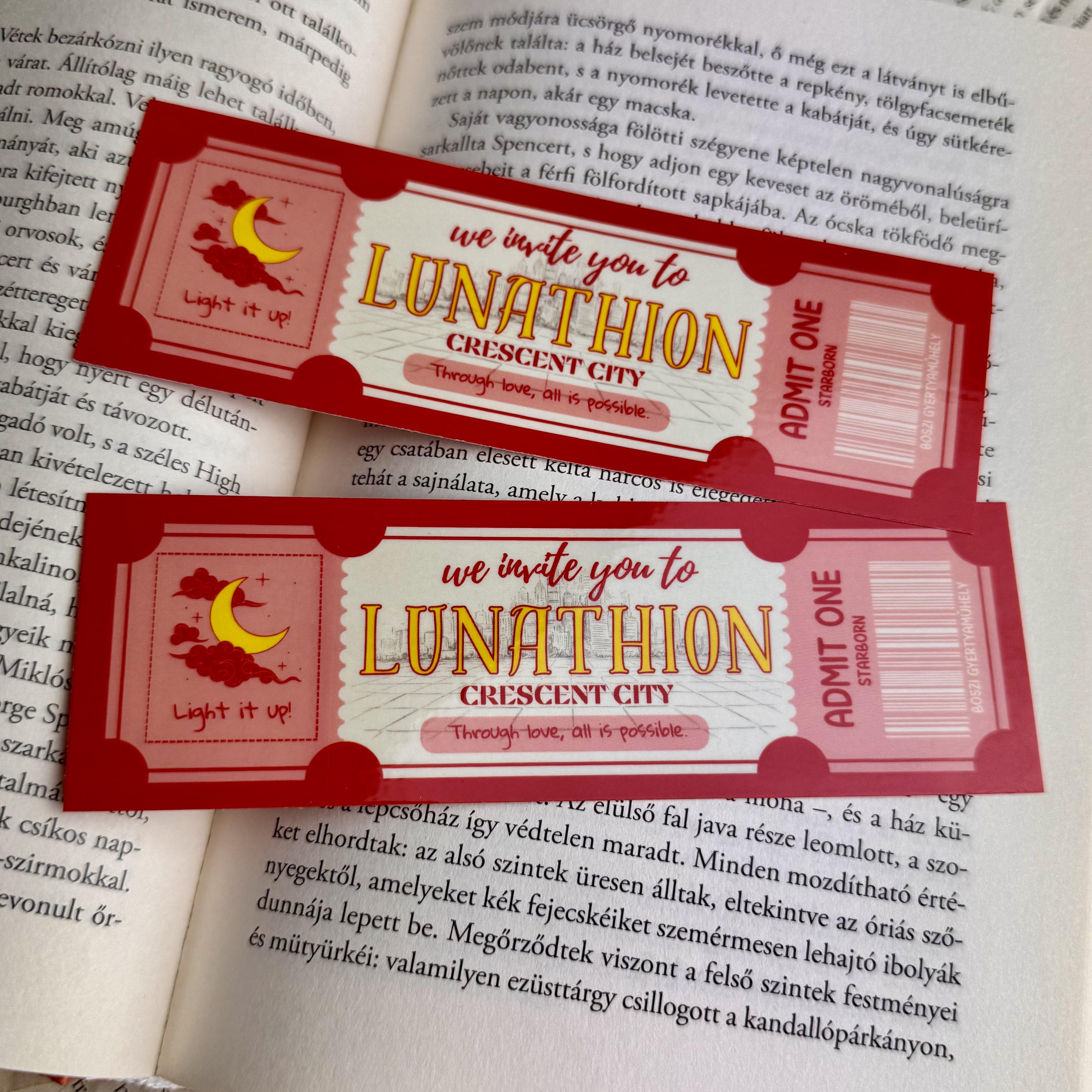 Lunathion ticket papír könyvjelző 1 Lunathion ticket papír könyvjelző