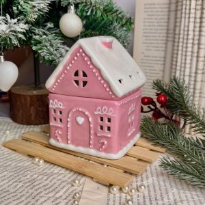 Pink gingerbread house kerámia párologtató/viaszolvasztó