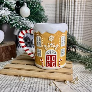 Candy cane gingerbread house bögre