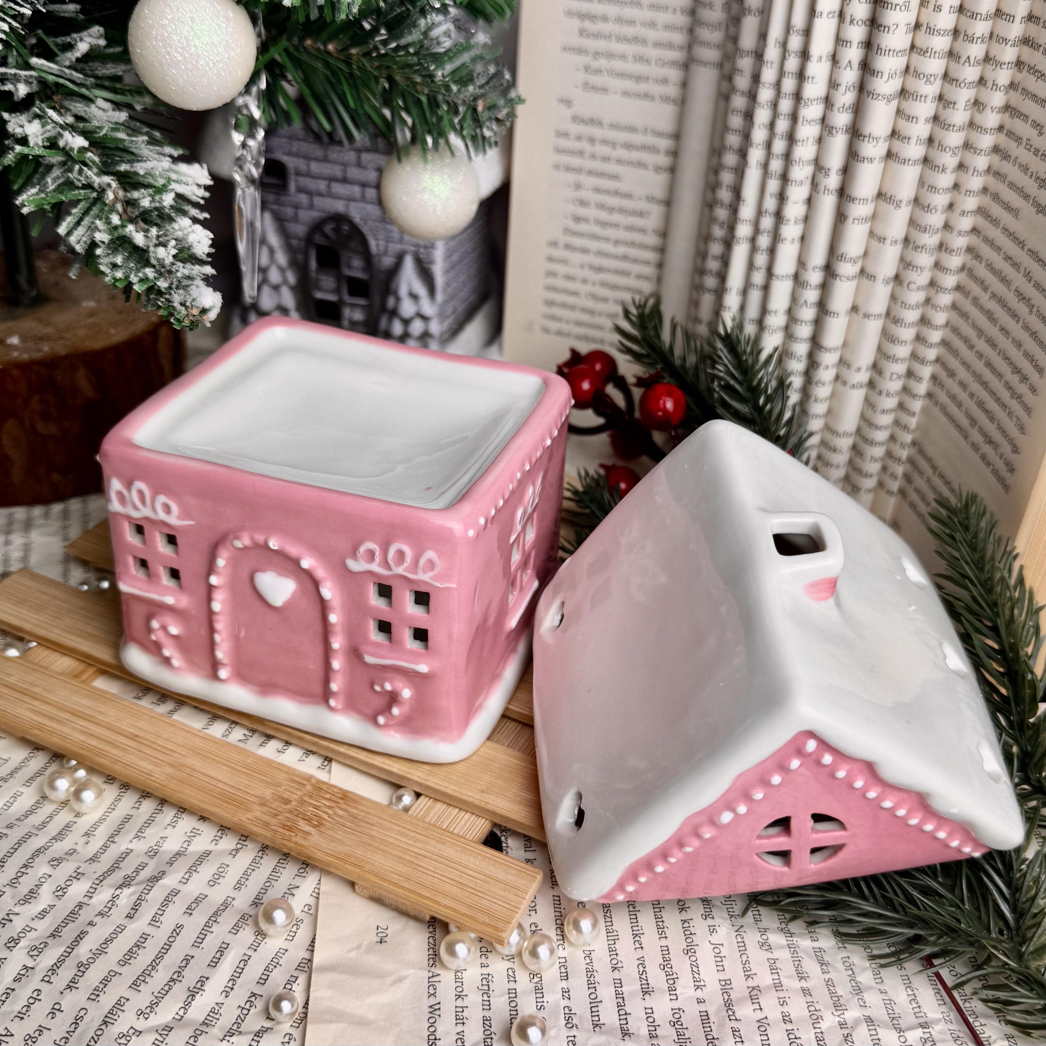 Pink gingerbread house kerámia párologtató/viaszolvasztó 3 Pink gingerbread house kerámia párologtató/viaszolvasztó - Image 3
