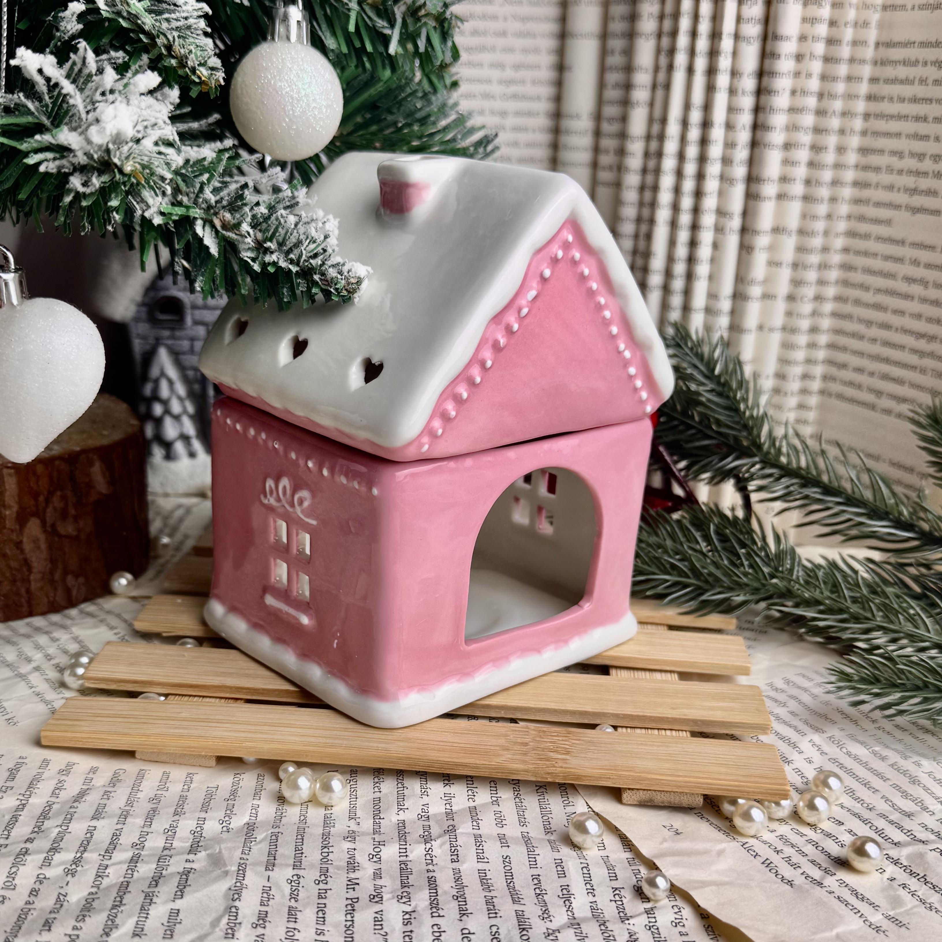 Pink gingerbread house kerámia párologtató/viaszolvasztó 2 Pink gingerbread house kerámia párologtató/viaszolvasztó - Image 2
