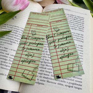 Don’t compare your prologue… papír könyvjelző