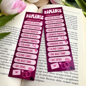 Romance checklist papír könyvjelző