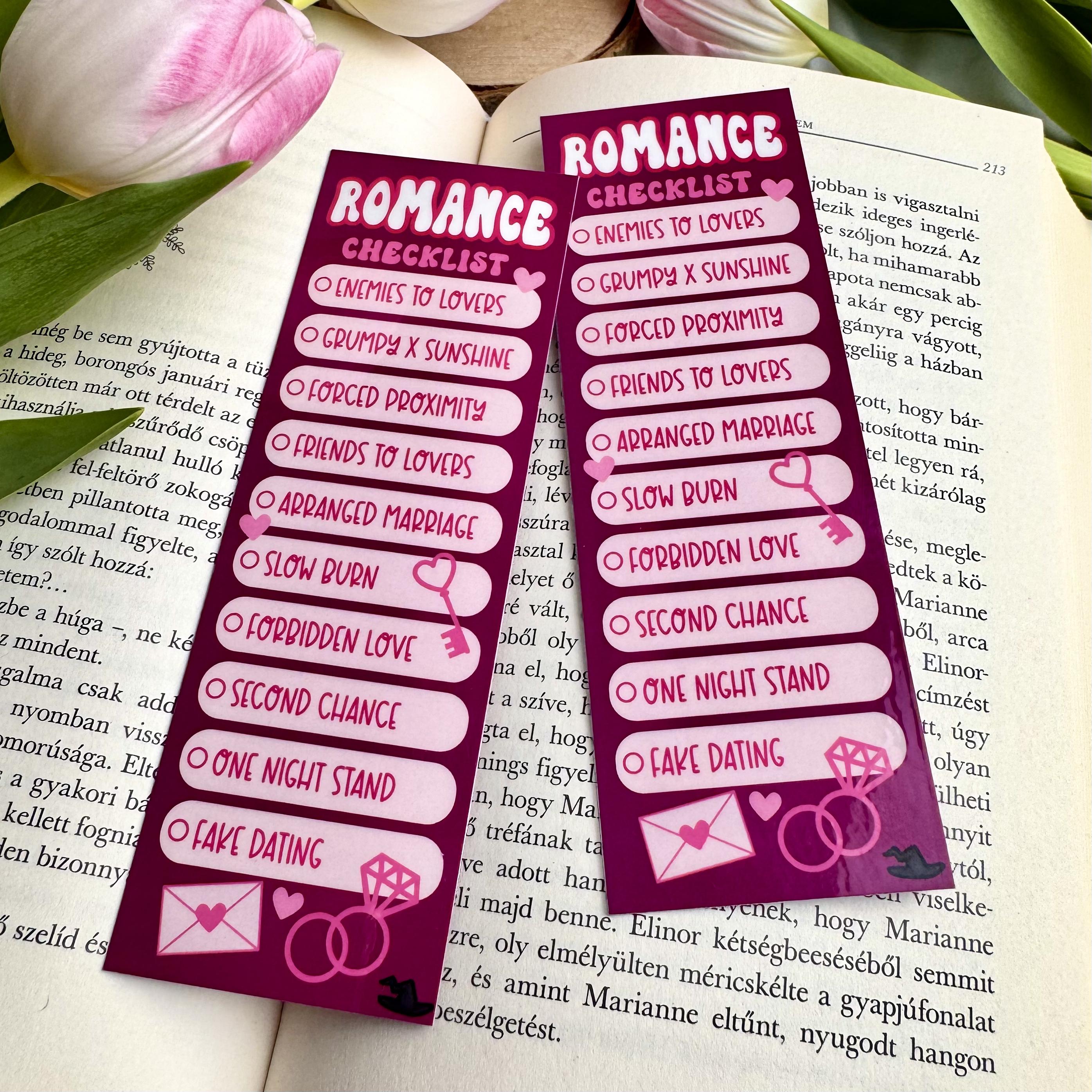 Romance checklist papír könyvjelző 1 Romance checklist papír könyvjelző