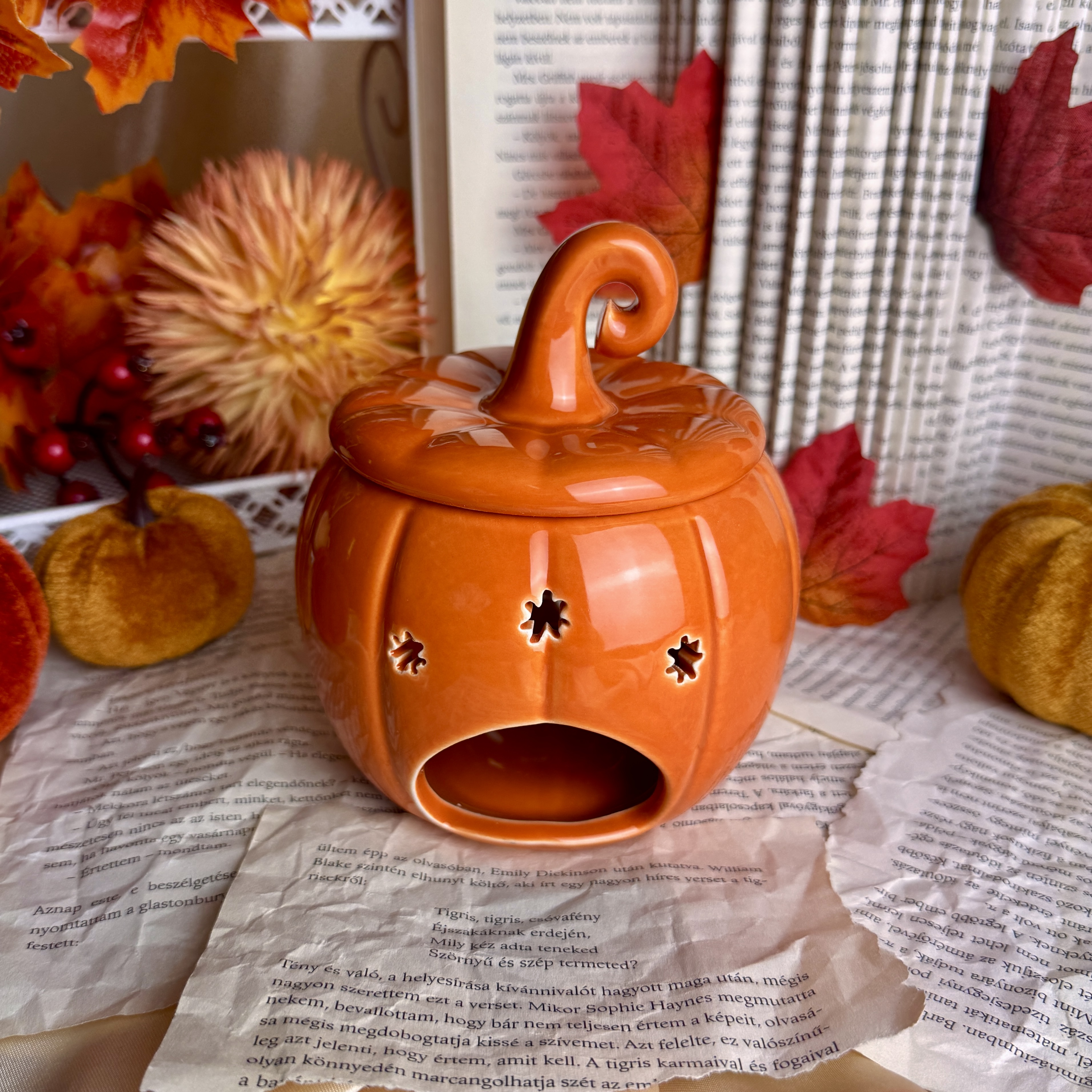 Orange Folk Pumpkin kerámia párologtató/viaszolvasztó 4 Orange Folk Pumpkin kerámia párologtató/viaszolvasztó - Image 4